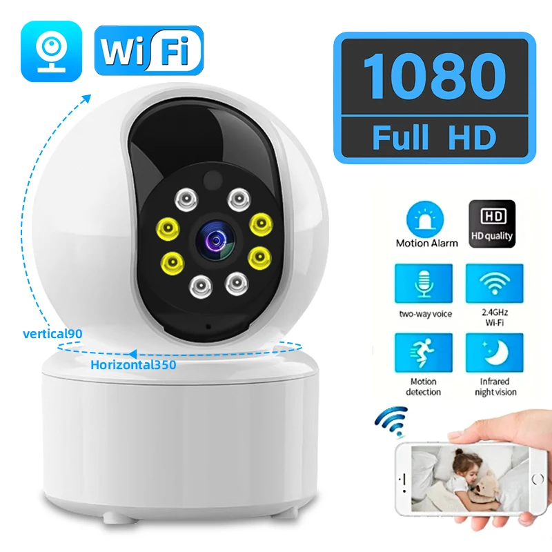 

8MP Smart Home Surveillance WiFi Camera 350/90 Pan Tilt Supports Two-way Audio Color Night Vision CCTV Security Wireless Camera