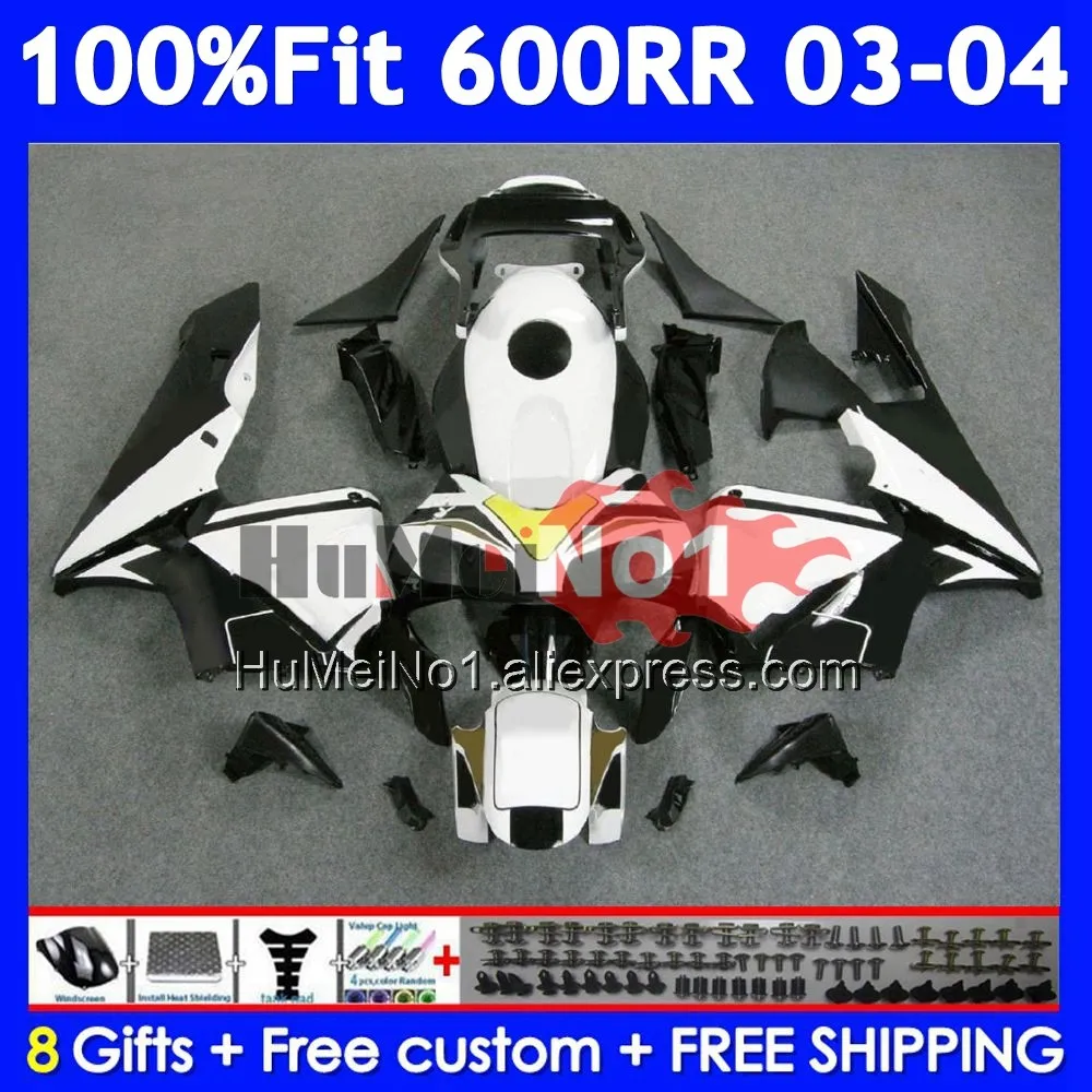 Injection For HONDA CBR600RR CBR 600RR 600F5 600CC 40No.53 CBR600F5 White black CBR 600 CC CBR600 RR F5 2003 2004 03 04 Fairing