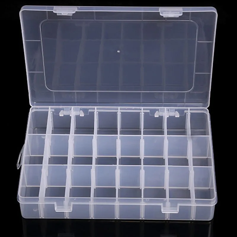 10/15/24/36 Grids Transparent Plastic Storage Jewelry Box Compartment Adjustable Container Storage Boxes Ring Earring Organizer