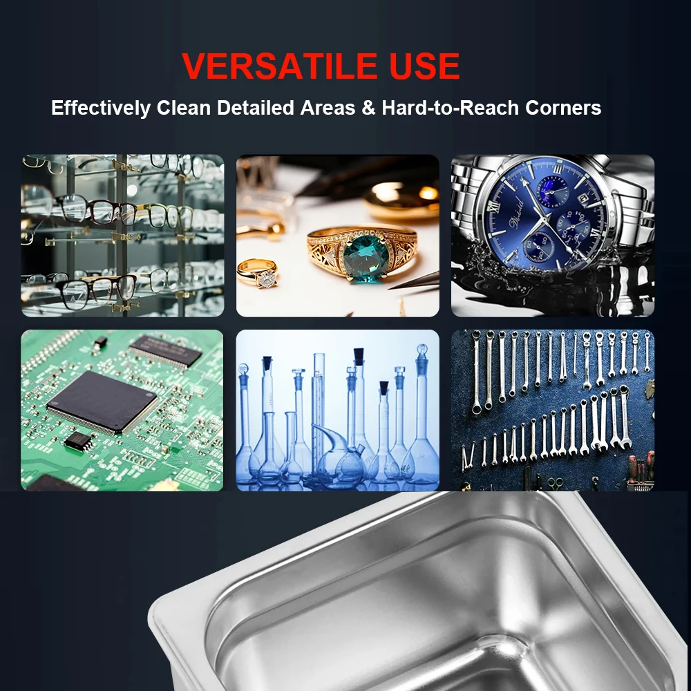 Ультразвуковой очиститель ACMESONIC 2 л с нагревателем, звуковая очистка для лабораторных ювелирных деталей, велосипедных монет, стоматологических