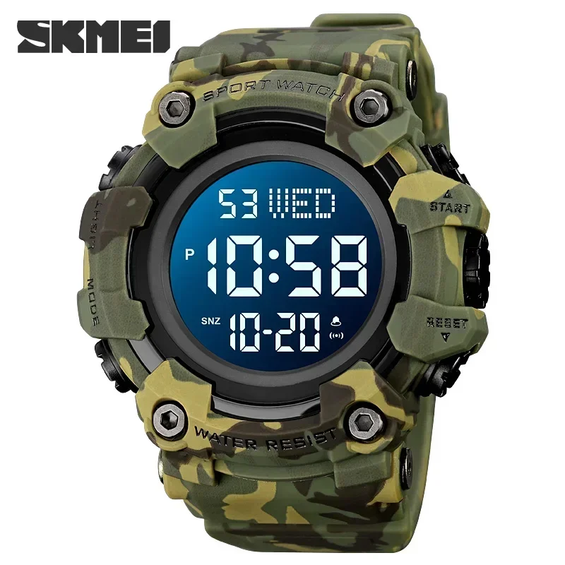 SKMEI 1968 الفاخرة ساعة توقيت رقمية العسكرية ساعة تنبيه LED عرض مقاوم للماء ساعة اليد الرياضة ساعة للرجال Reloj Hombre