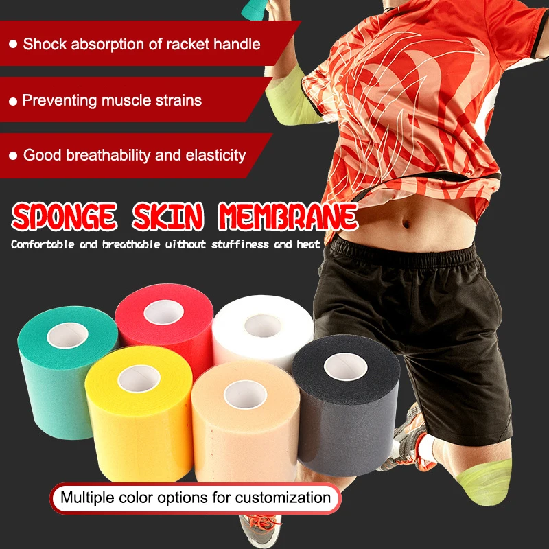 

Badminton Racket Skeleton Winding Sports Bottoming Elastic Self-Adhesive Bandage Shock-Absorbing Film