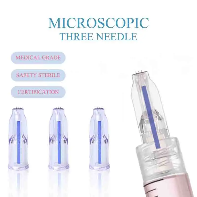 34G Nanosoft 3 контакта Профессиональные многоигольные кристаллические иглы 0,6/1,0/1,2/1,5 Трехигольные стерильные сверхтонкие многоигольные иглы с ручным наполнением