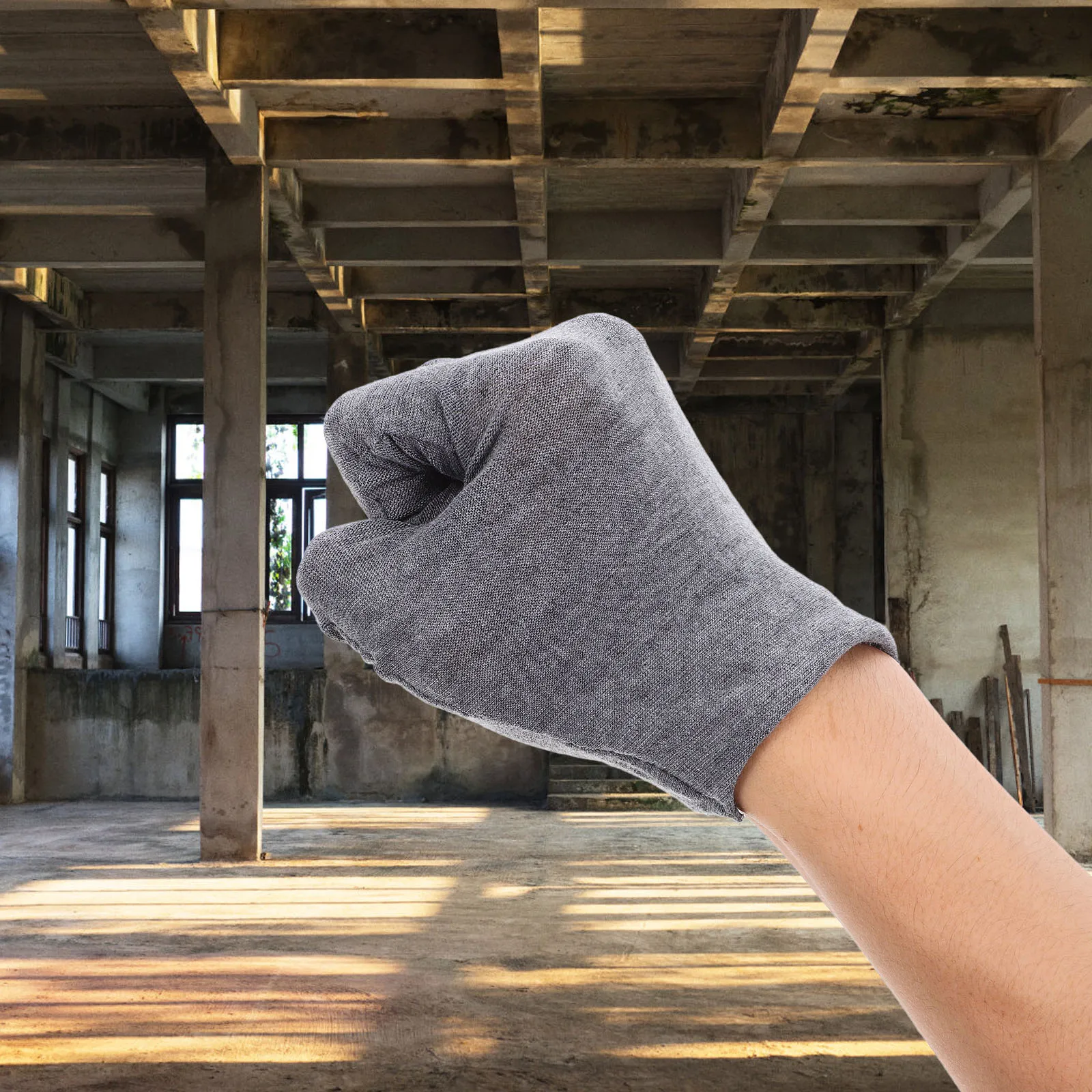 

12PCS Gray Cotton Gloves Soft Breathable Antislip Traffic Control Labor Protection Gardening Work Inspection Refrigeration