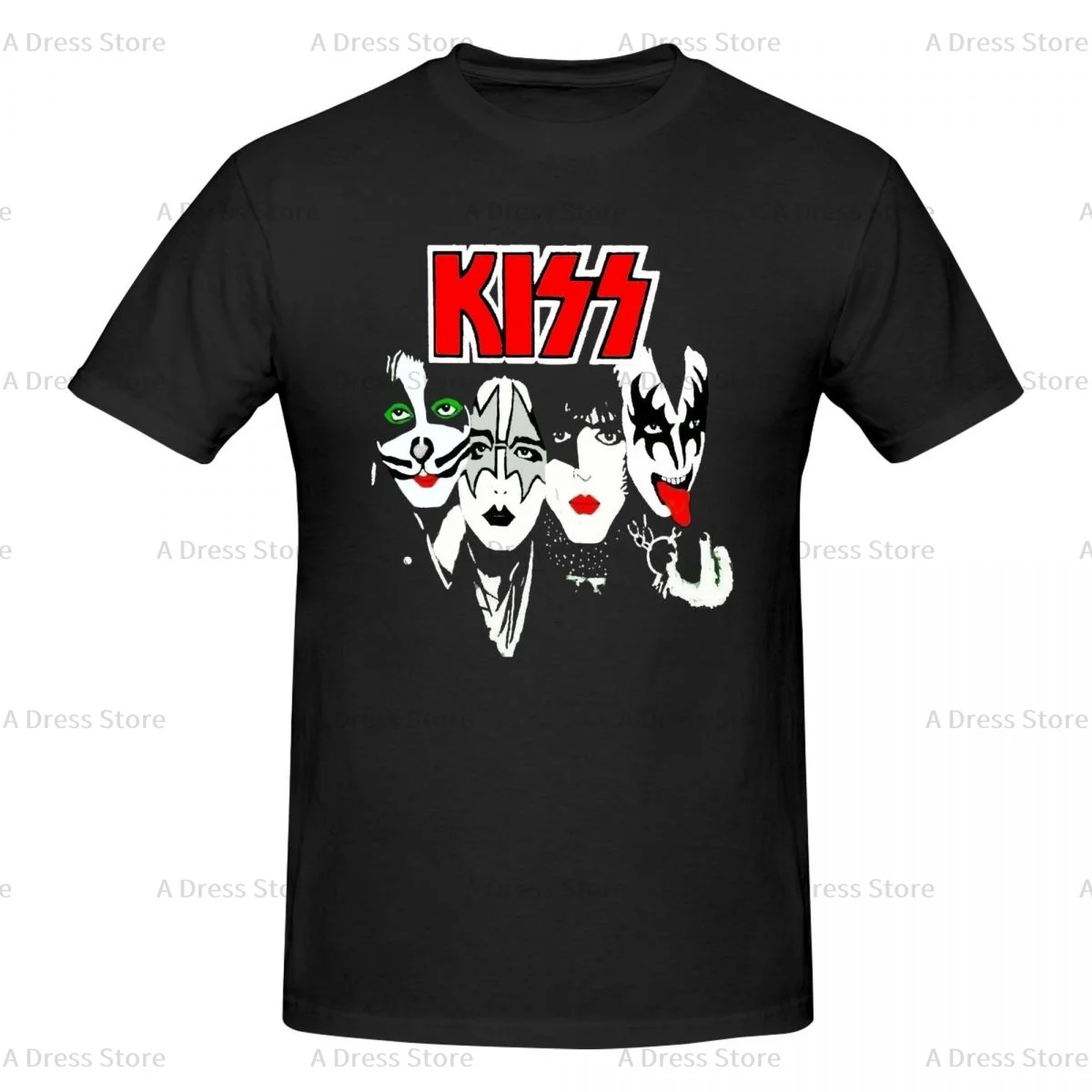 The Demon Kiss Band Gene Simmons Accessories Crew Men's summer round neck Oversized T-shirt,Novelty Round neck Tee shirt Gift