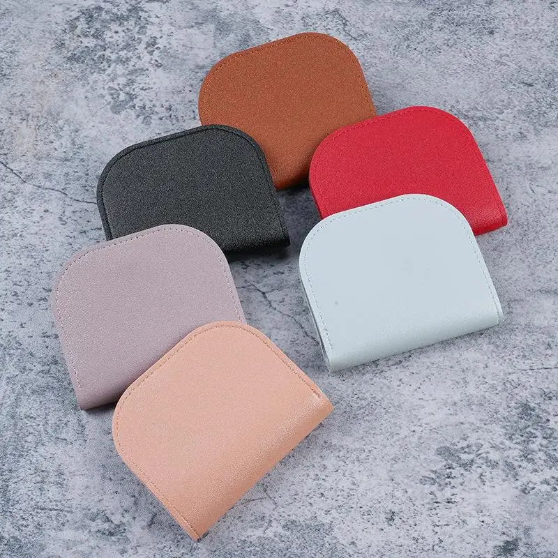 1PC Portable Zipper Short Wallet Mini Multi-card Coin Purse Solid Color Multifunction PU Leather Card Holder Clutch