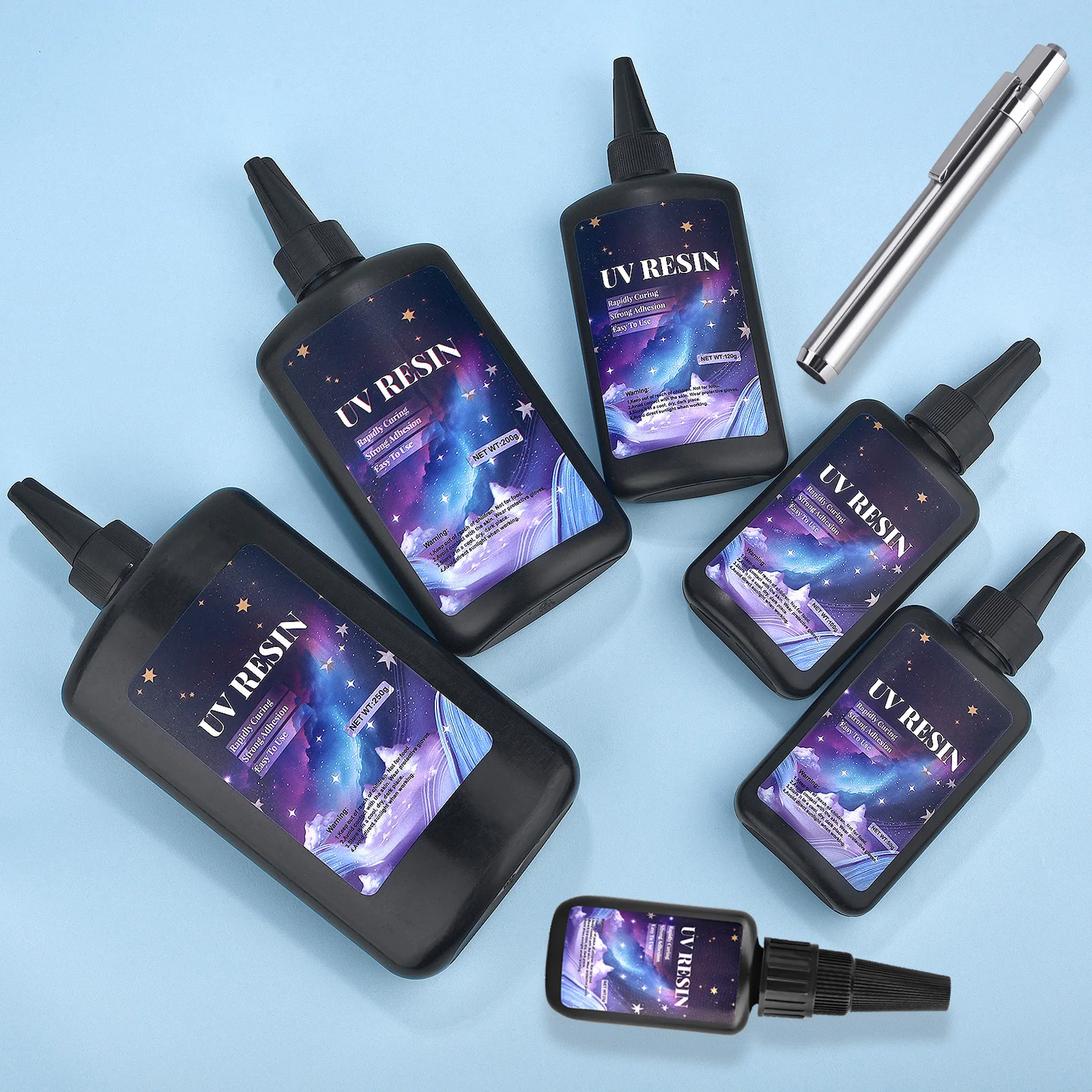 UV Resin Glue 25/50/100/120/200/250g Clear Glue Ultraviolet Quick Drying Type Welding Glue Kit Super Bonding Glue High Hardness