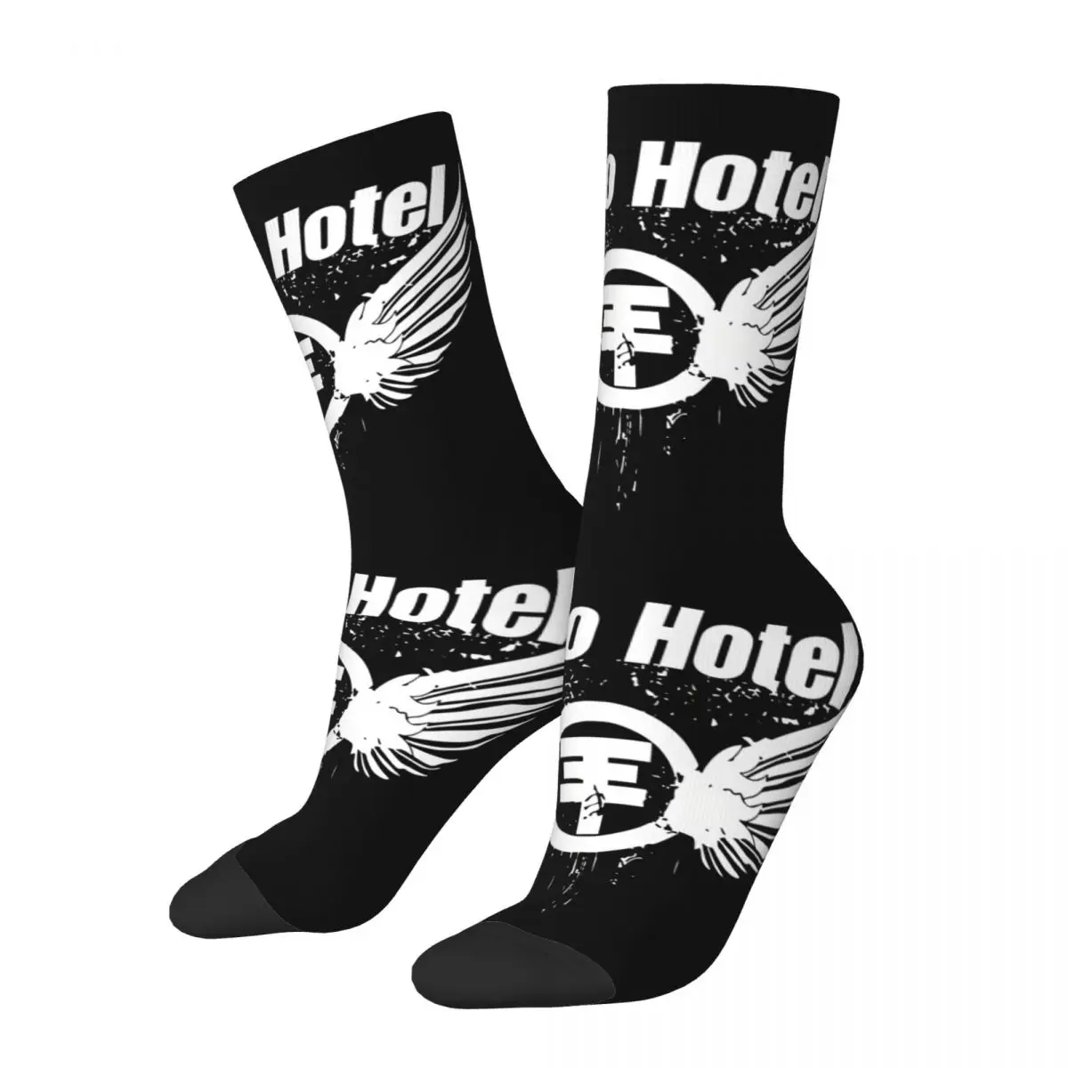 Vintage Wings Men's Socks Tokio Hotel Tom Kaulitz Unisex Street Style Pattern Printed Happy Crew Sock Gift