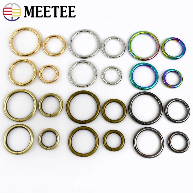 10/20Pcs 13-38mm Metal O Ring Buckle For Bag Strap Dog Collar Webbing Belt Clasp Handbag Chain Loops DIY Leather Craft Accessory