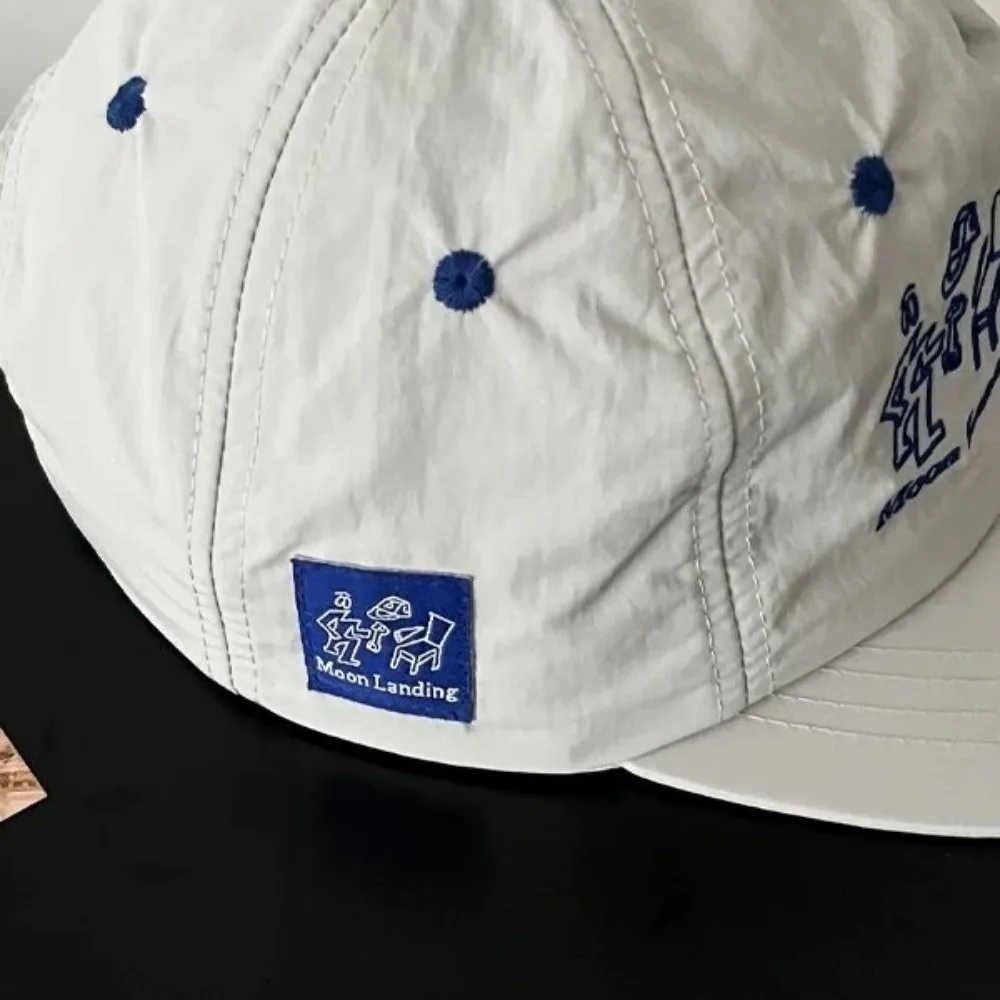 Quick-Drying Letter Embroidery Baseball Cap Peaked Design Flat Brim Quick-Drying Visor Hat Thin Material Breathable Fabric
