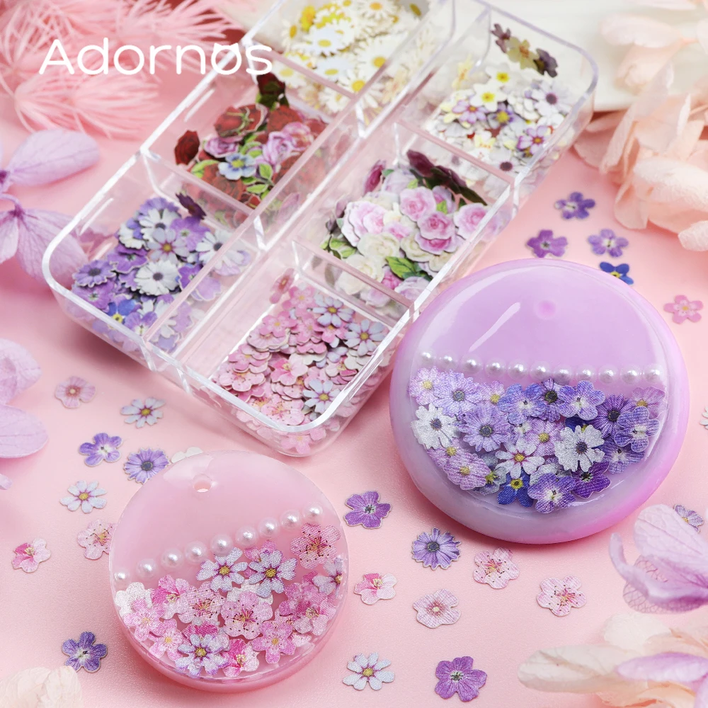180 قطعة رقائق زهور لب الخشب مسمار الفن اكسسوارات فراشة الزهور رقائق مستلزمات الأظافر الربيع عيد الحب مانيكير الديكور #5