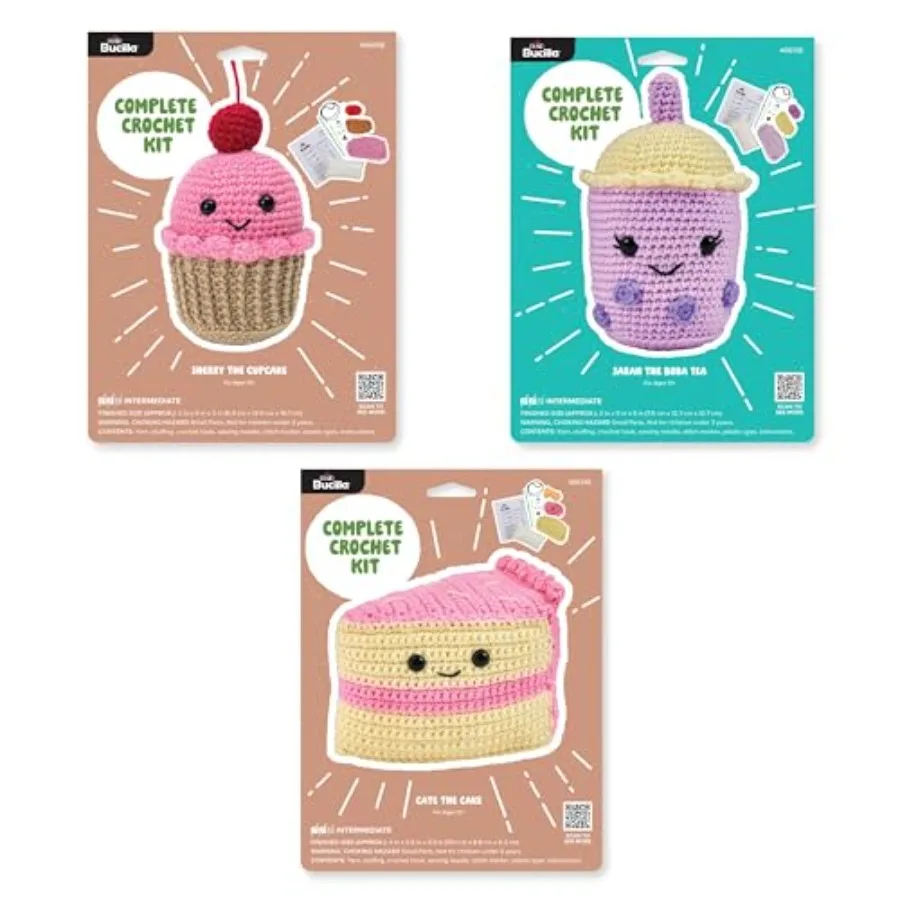 

Полный набор для вязания крючком из 3 предметов Bakery Buddies 5 дюймов