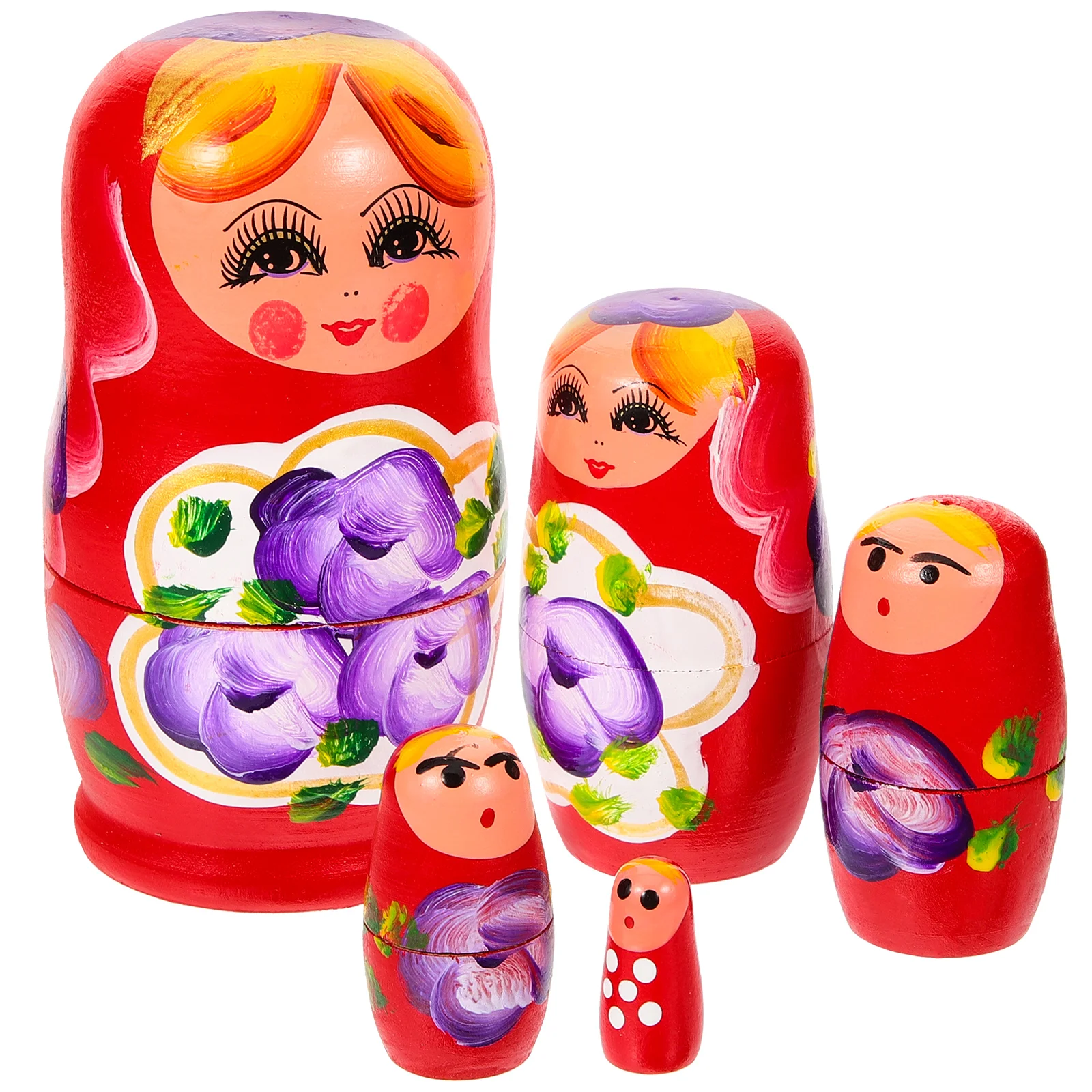 Wooden Matryoshka Girl Toys Nesting Hand Painted Decor Color Russian Home Decoration Gift Baby Girls Dolls Kids