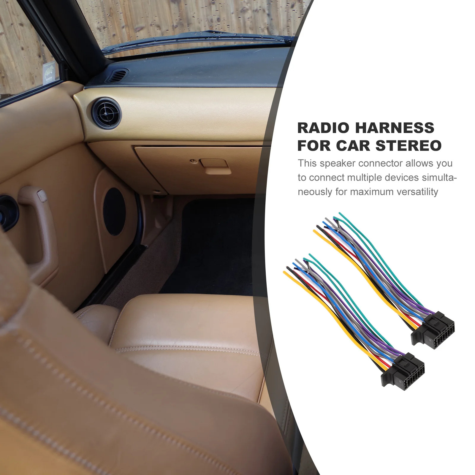 2Pcs Car Radio Wiring Harness Stereo Wiring Adapter Radio Wire Harness for Car Audio Installation Automotive Wire Speaker