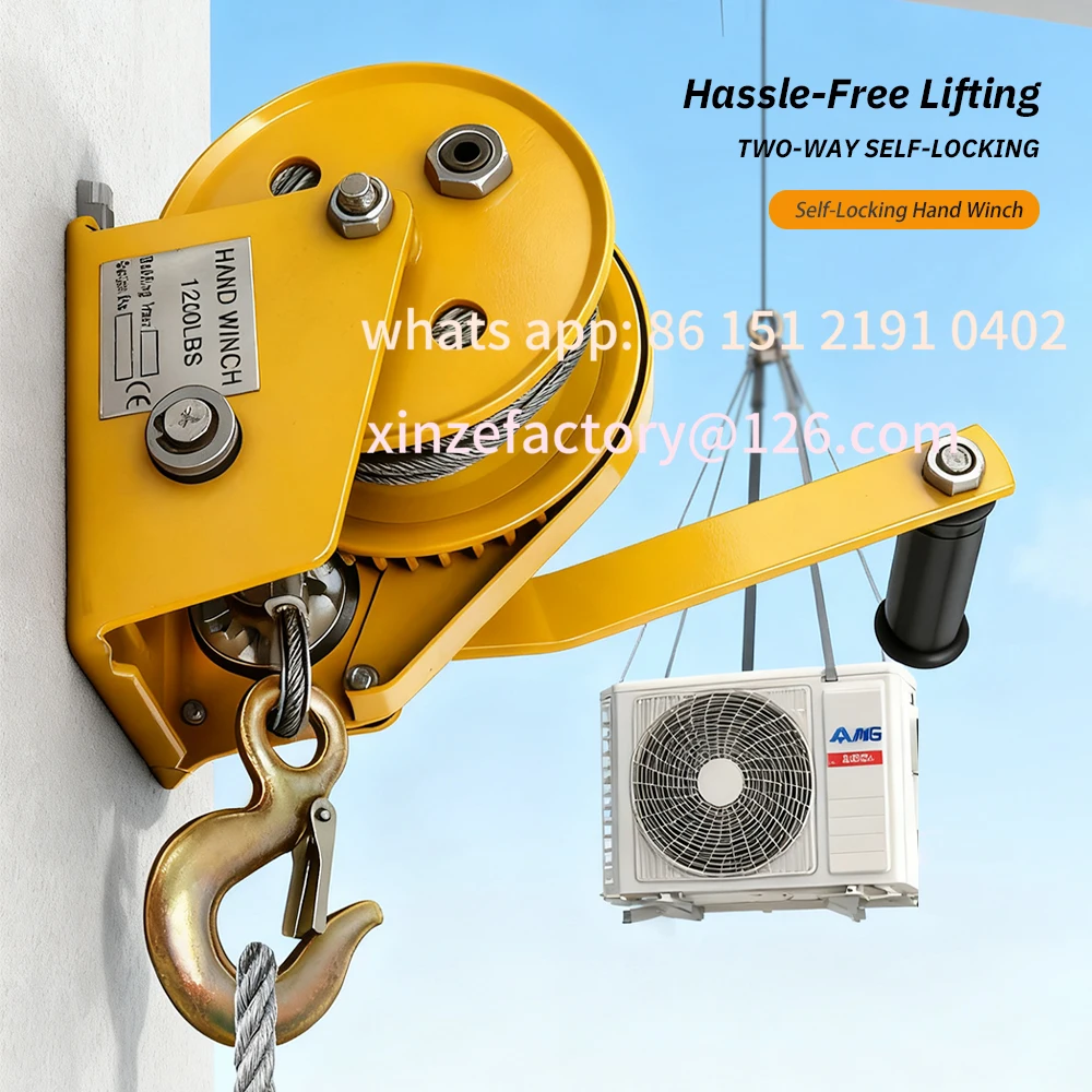 Customizable Hand Winch Boat Trailer Winch Two-Way Self-locking Operated Manual Hand Crank Winch Small Hoist