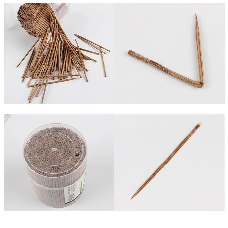 800pcs Disposable Toothpick Household Carbonized Bamboo Toothpick Eco-friendly Single Head Tooth Picks  For Home Dining Hotel