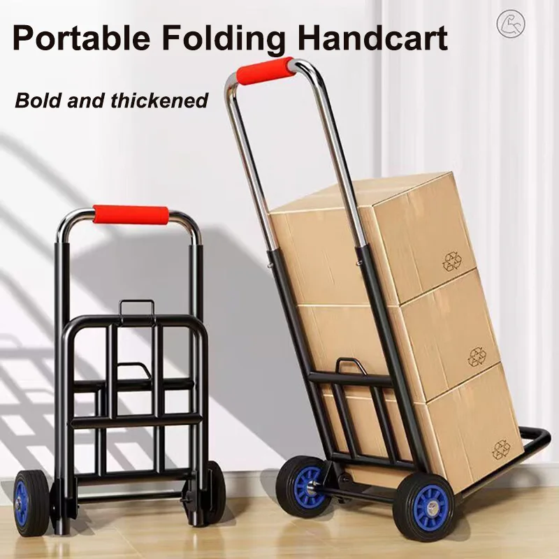 

Extended Handle Folding Dolly Foldable Hand Cart Height Lightweight Indoor Outdoor Transport Moving Dolly Cart Hand Truck