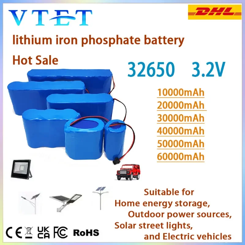 

3.2V 32650 Lithium Iron Phosphate Battery, Safe and Performance Optimized, Suitable for Power Tools and Outdoor Power Sources
