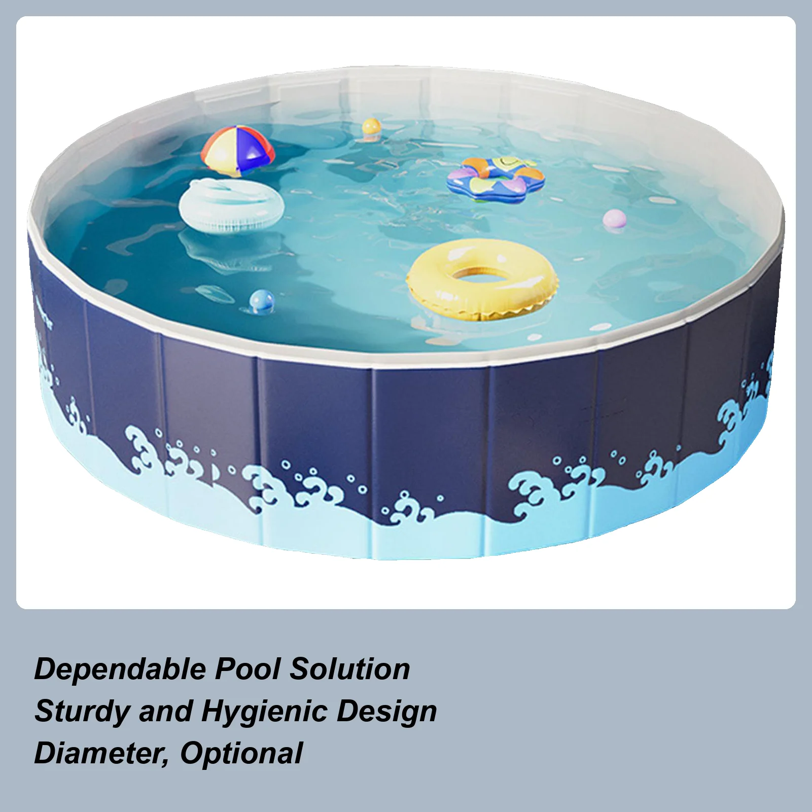 

No inflatable folding swimming pool portable foldable pool Space Saving easy to clean Backyard Pool for family children and pets