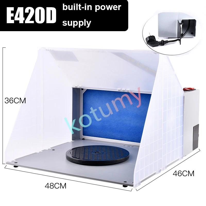 Painting Booth 220V Airbrush Paint Spray Booth Exhaust Fan Model Craft Hobby DIY with LED Powerful Exhaust Fans Woodiness