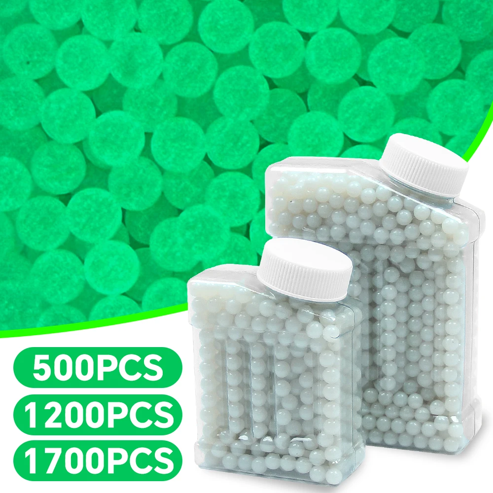 500/1200/1700 Uds fluorescente 6mm balas Airsoft BBs 0,12g BB Strikeball Rifle pistola plástico BB bolas que brillan en la oscuridad BB Pellets