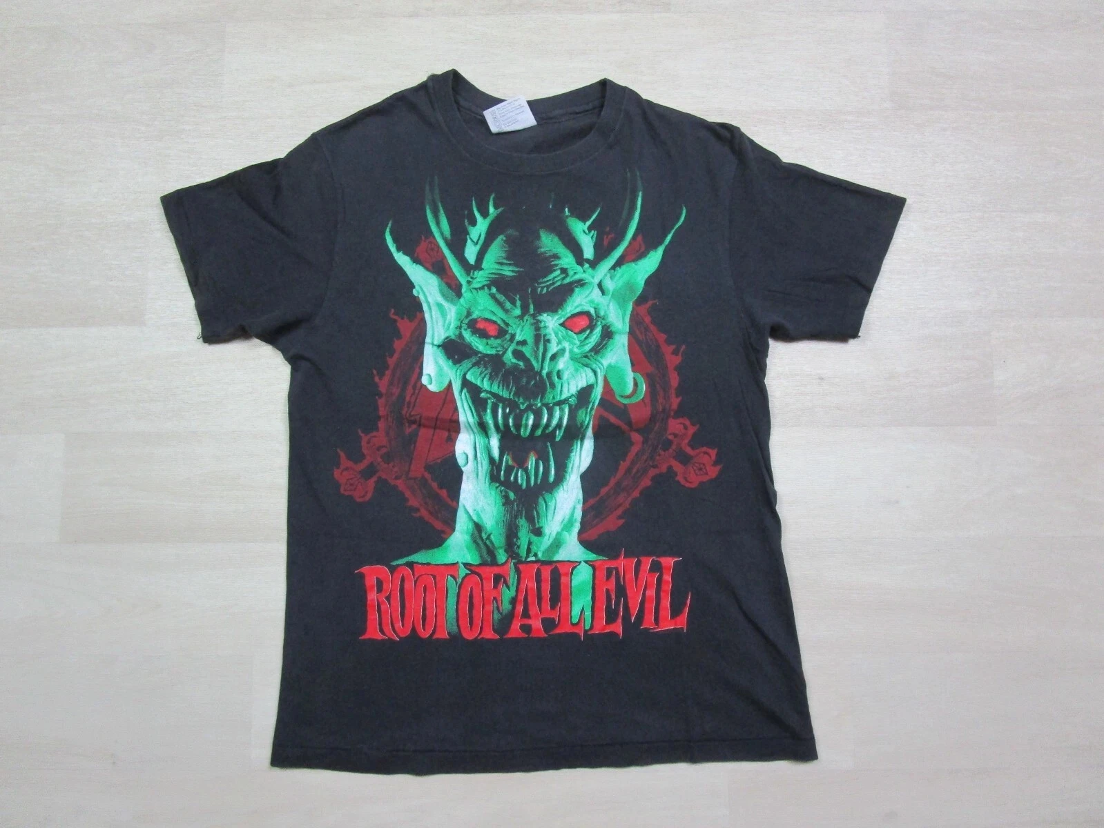 

Винтажная футболка Slayer 1988, World Sacrifice Tour Root of All Evil Demon Band, футболка унисекс, мужская летняя мужская футболка, хлопковая футболка