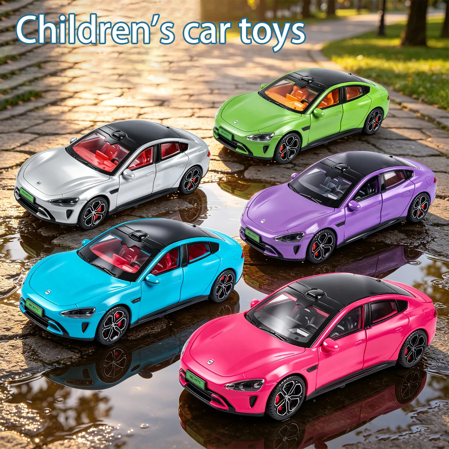 

Kids Toy Car With Sound Light Opening Doors Fashion Sports Car Simulation New Energy Vehicle Model Inertial Sports Car Boy Toy