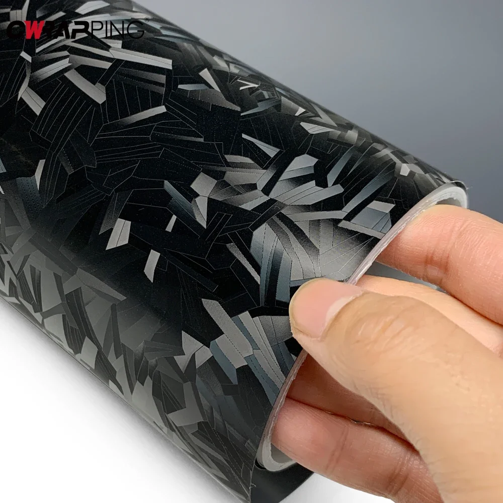 

Матовая черная виниловая пленка из кованого углерода, самоклеящиеся водонепроницаемые пленки, размер настройки для автомобильного капота, мотоциклетные пленки