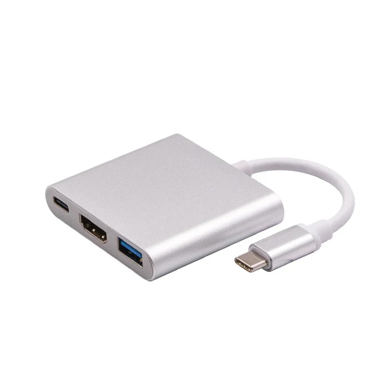 USB C Dock Thunderbolt3 USB 3.1 Type-C To 4K HDTV UHD+USB 3.0+PD Charging Port 3 In 1 Hub for Laptop Macbook Air Ipad Pro