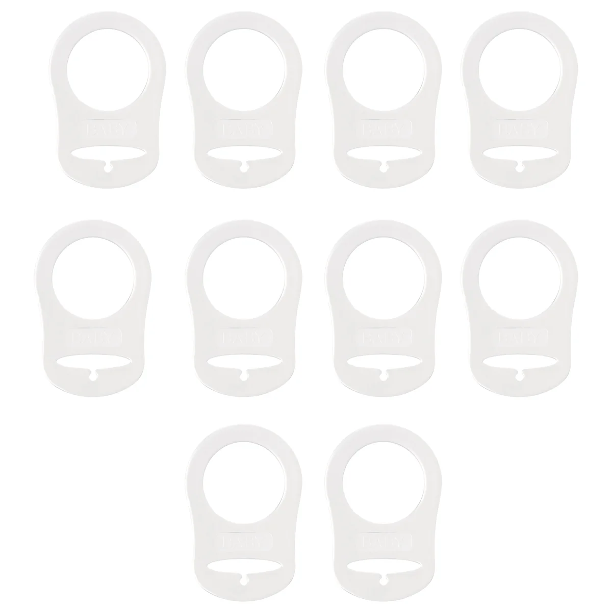 10 Pcs Button Silicone Ring Mam Pacifier Holder Mannequin Clip Adapter Transparent