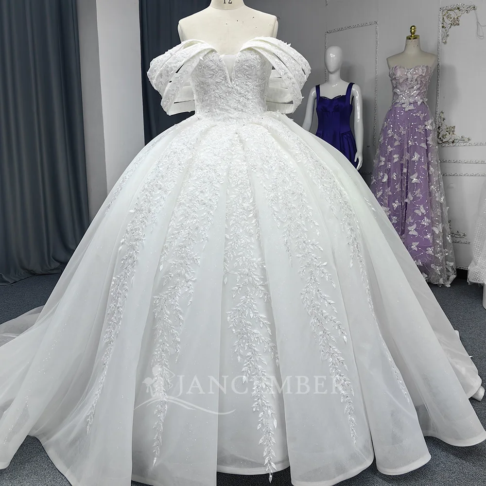 Customized Princess Organza Wedding Gowns Surprise Price Sweetheart Short Sleeve Lace Ball Gown Bridal Dresses платье св