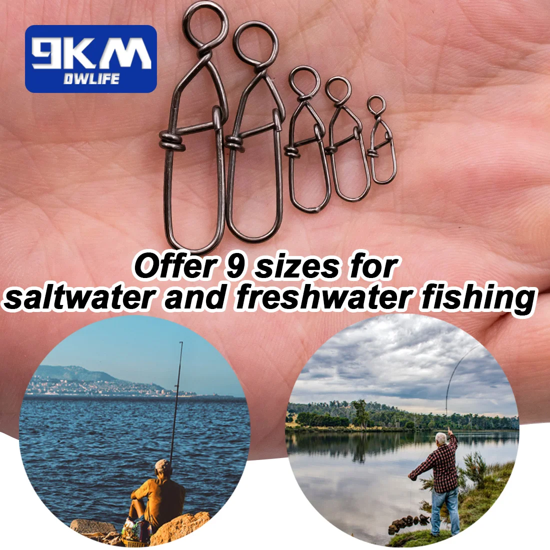 Fishing Snaps 50~200Pcs Duo Lock Snap Stainless Stee Fishing Lure Swivel Connector Freshwater Bass Fishing Fast Clips Tackle image 6