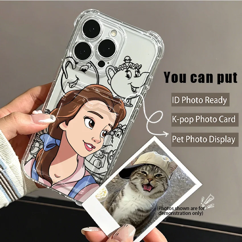 Cute Princess Card Hold Phone Case For Samsung Galaxy S26 S25 S24 S23 S22 S21 S20 FE Edge Plus Ultra M33 M53 M54 5G Airbag Cover