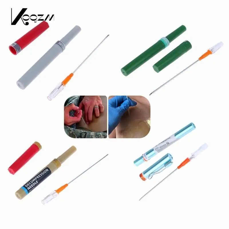 Sanke Rescue Pneumothorax Needle Trauma Medical Ifak Chest Cathether Needlecatheter 50g Needle Decompression Edc First Aid Kit