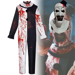 Movie Terrifier Art The Clown Cosplay Costume Adult Unisex Joker Uniform Jumpsuit Full Set Suit Halloween Outfits