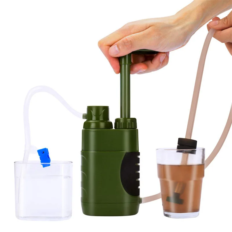 Outdoor Portable Water Purifier Pump Ultrafiltration Drinking Water Filter Field Survival Gear for Camping Hiking Emergency