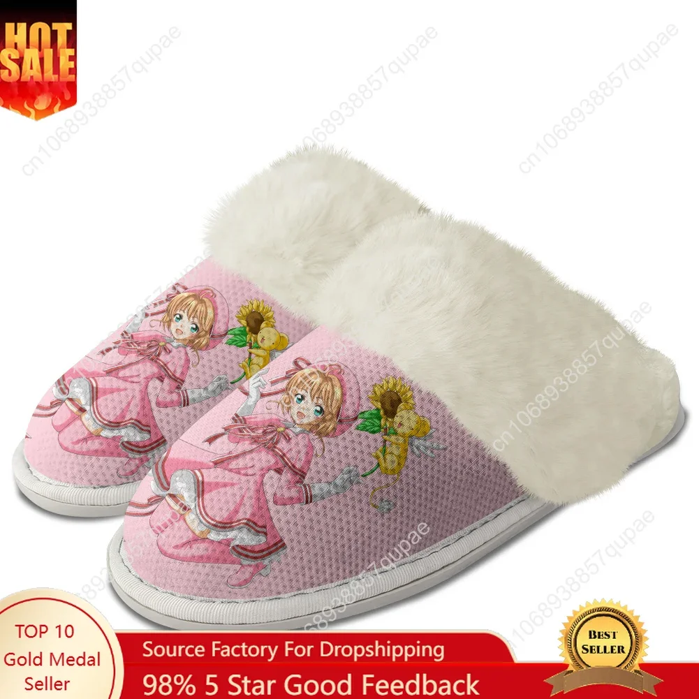 

Cardcaptor Sakura Plush Slippers Anime Men Women Teenager Cotton Shoes Home Bedroom Keep Warm Slipper Thermal Lightweight Custom
