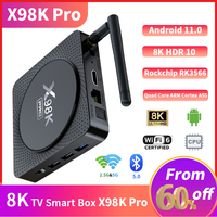 Smart TV Box X98K Pro Android 11.0 Rock Chip RK3566 8K Quad Core A55 4GB 32GB HD 1000M Dual Wifi Set Top Box Media Player TV Box