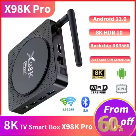 Smart TV Box X98K Pro Android 11.0 Rock Chip RK3566 8K Quad Core A55 4GB 32GB HD 1000M Dual Wifi Set Top Box Media Player TV Box