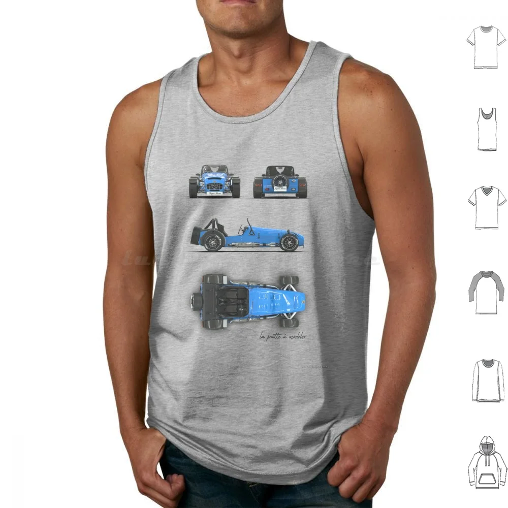 Caterham / Lotus Super 7 Tank Tops Print Cotton Caterham Lotus Automobile Because Vintage 3d Self Carro