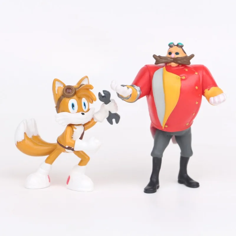 Sonic 6 Tails Knuckles 4th PVC Statue Action Figurine Desk Collectible Anime Model Toys Figures Gift