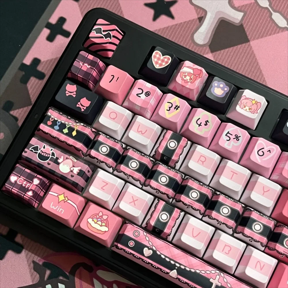 

Guardian Sweetheart, Keycap 142 Keys MOA PBT for 61/64/87/104/108Keys GMK67 Gaming Mechanical Keyboard