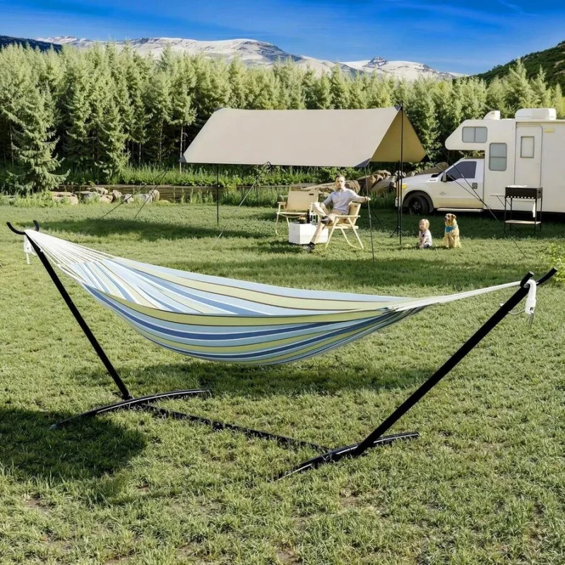 2-Person Hammock With Heavy-Duty Steel Stand,Portable,Easy Assembly, Up To 660lbs With Travel Bag