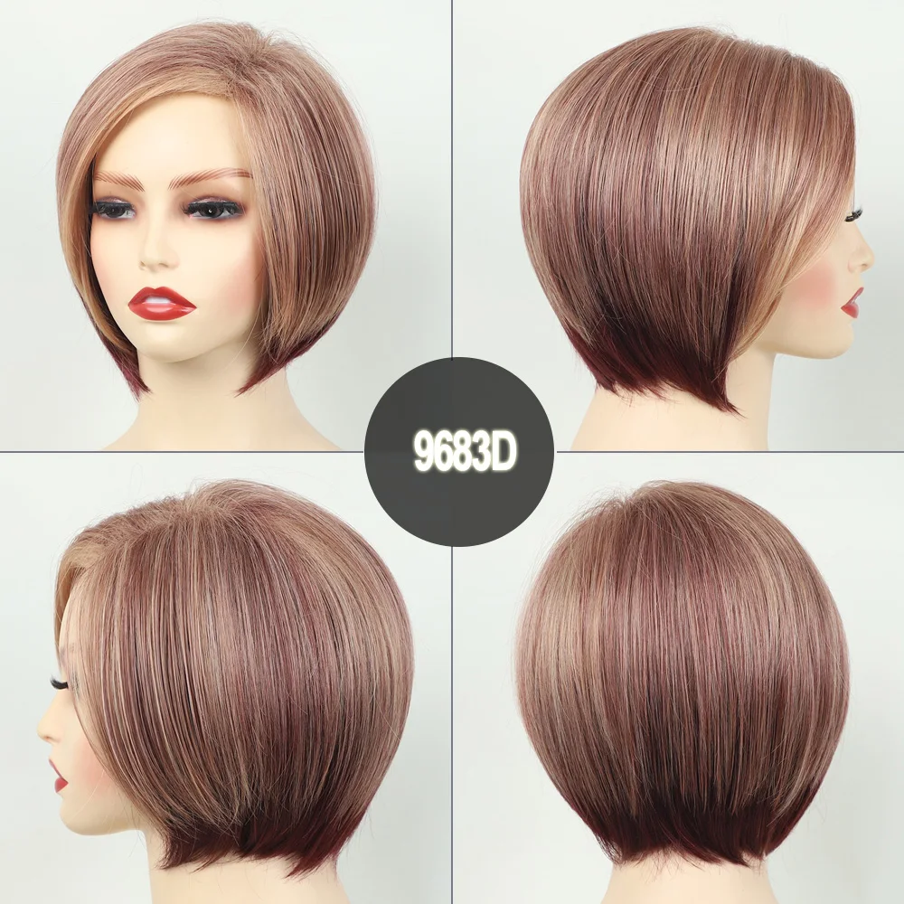 Light Grey Wigs for Women Ash Blonde Wig Side Part Synthetic Hair Replacement Realistic Short Bob Wigs for Cosplay Daily Use