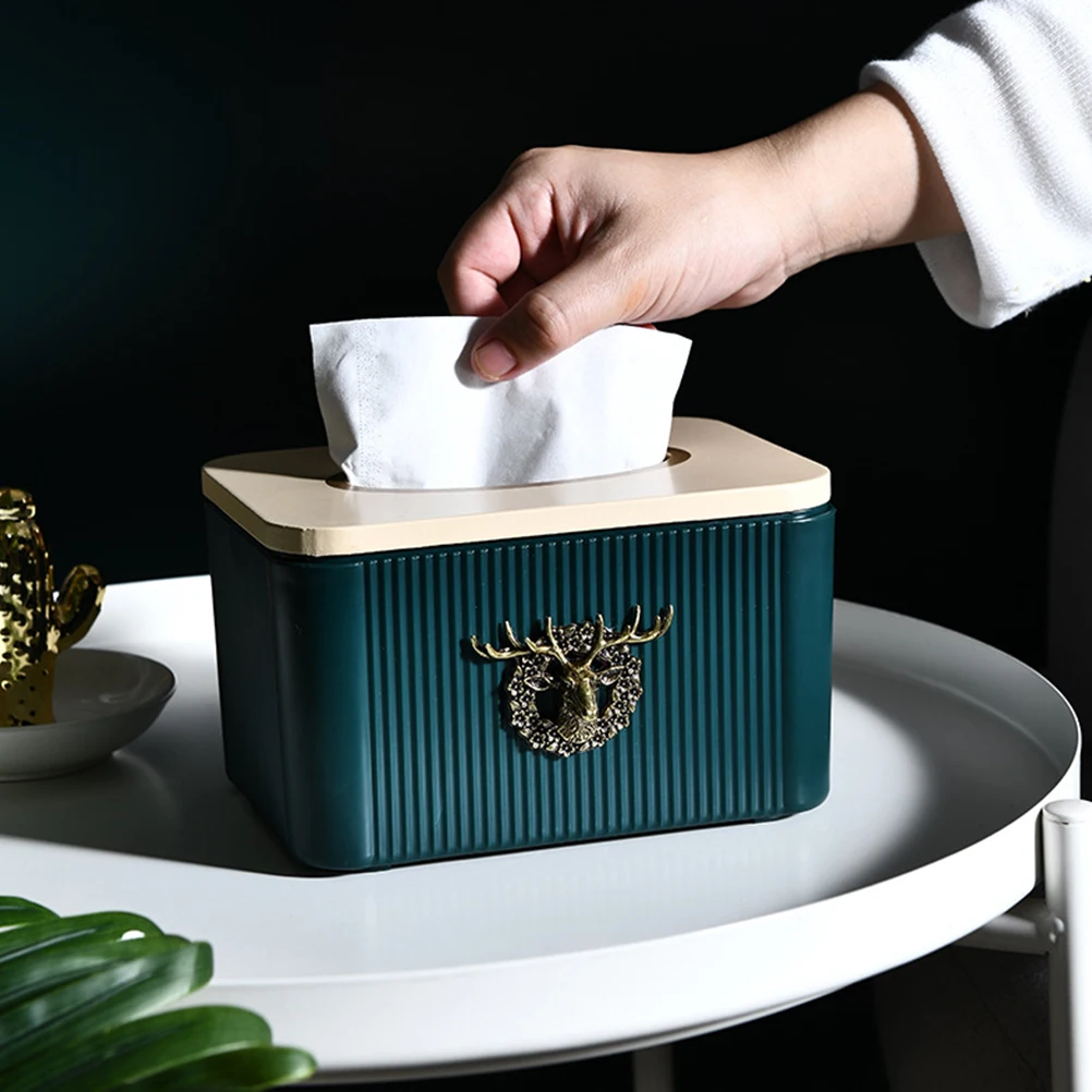 

Creative Elk Tissue Box Premium Material Compact Desktop Storage Container Multi-purpose Home Use Environmentally Friendly Easy
