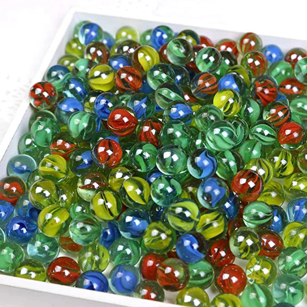 Juguete de canicas de vidrio coloridas de 14mm para niños, bolas de mármol, juego de carrera, juguete solitario, accesorios, relleno de jarrón y pecera, juguete para regalo para el hogar