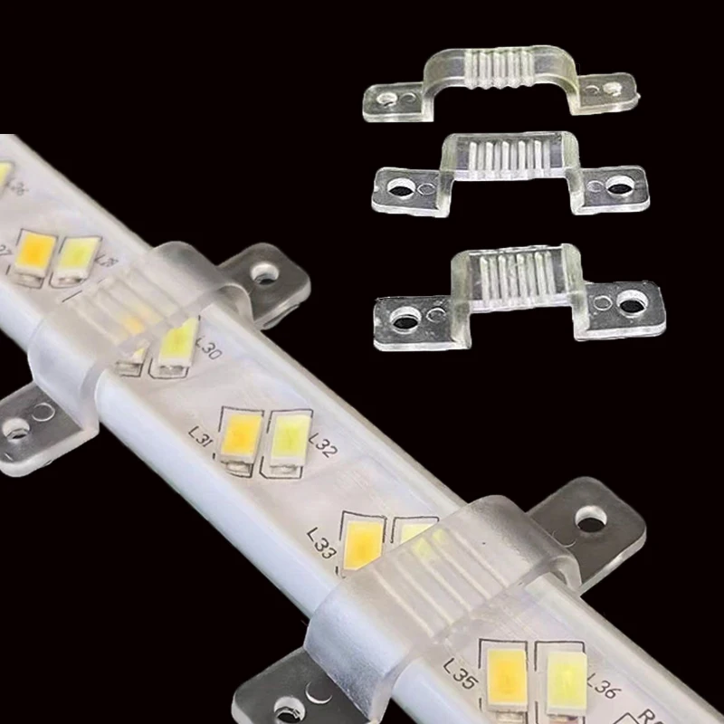 Neon RGB Led Strip Light Fastener Fix Clips Connector Accessories Mounting Fixing on Wall For 5/12/110/220V COB LED Tape Buckle