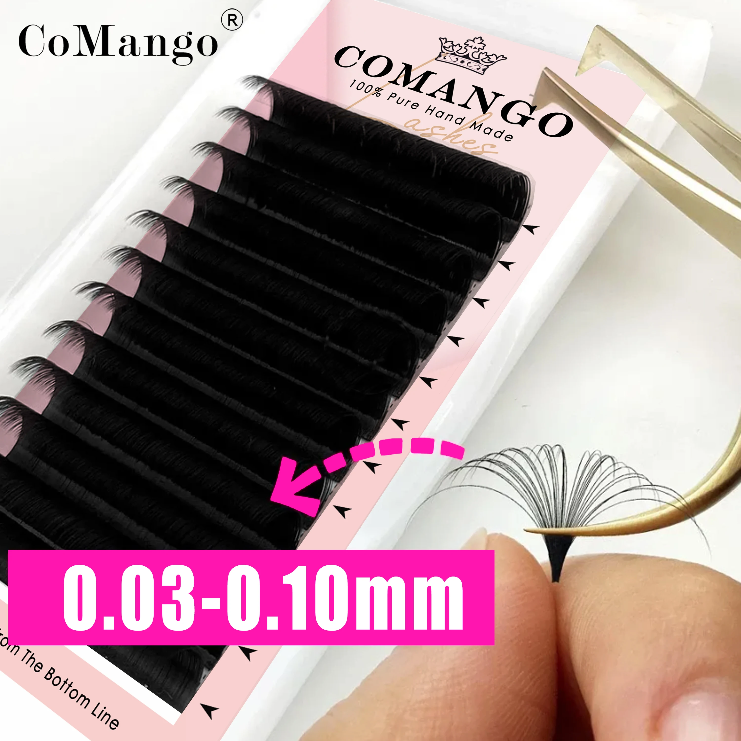 CoMango Easy Fan Bloom Eyelash Fast Fan Self-Making Fans Volume Lashes Austomatic Flowering Camellia Lash Extension