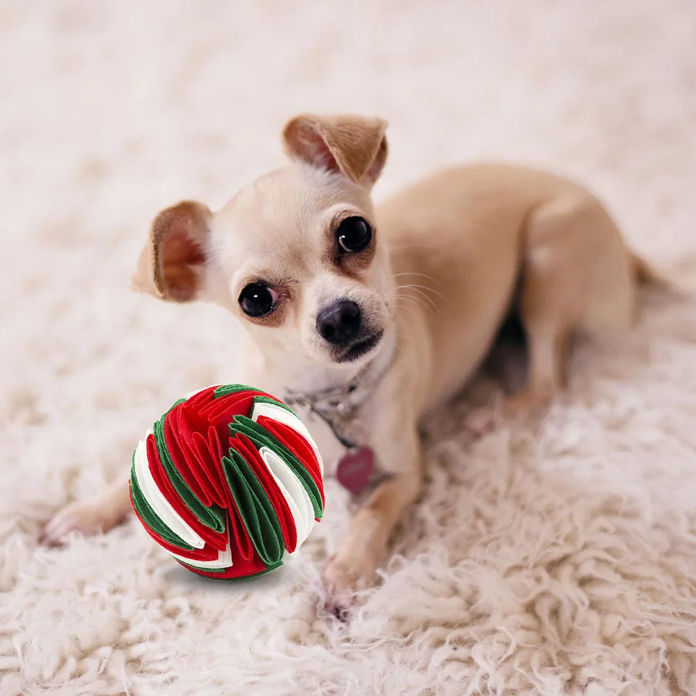 

2pcs Pet Sniffing Balls Olfactory Training Toys Felt Dog Interactive Balls Small Size Bright Color Creative Shape Improve Smell
