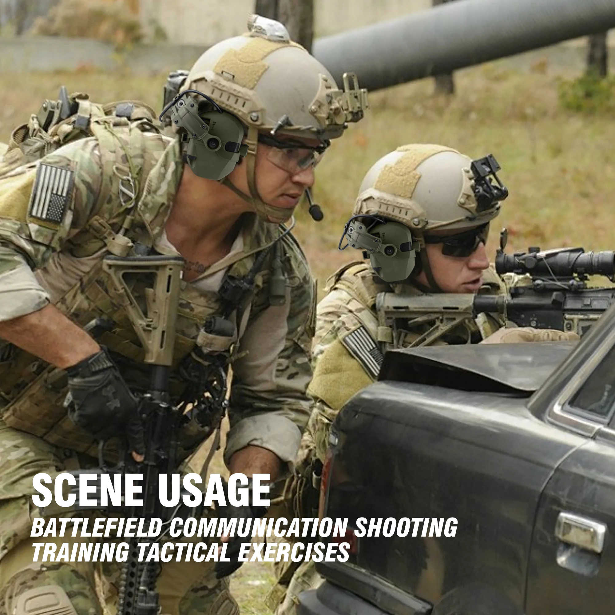 Original Tactical Electronic Earmuffs - Outdoor Shooting Sports Headset with Noise Cancelling & Sound Amplification